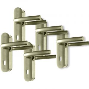 Bricard - Lot 5 Paires poignees de porte sur plaques aluminium 190 mm bequille Ensemble Bricard Osmose
