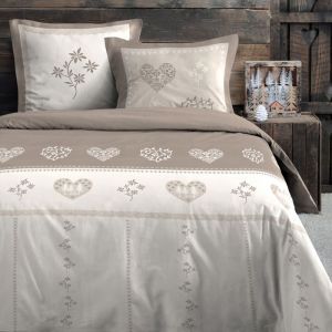 LOVELY CASA Parure de lit style montagne chaleureuse Naturel 240x220 cm