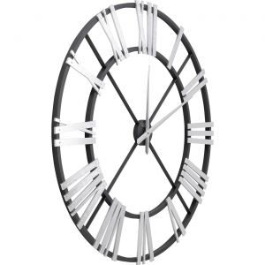 Image de Kare Design Horloge murale noire et argentée D95