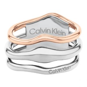 Bague femme Calvin Klein Bijoux CK Wavy Sculptural - 35000651 Acier Doré Rose