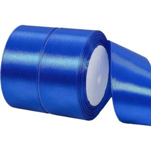 Novago 2 Rouleaux d&eacute;coration (22 M) de Ruban SATIN pour Fleurs, cadeaux, Mariage, f&ecirc;tes. (Largeur 4cm, Bleu Fonce)