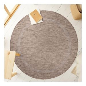 Allotapis Tapis plat int&eacute;rieur et ext&eacute;rieur contemporain rond Kiano &Oslash; 120 Marron