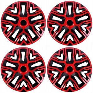 NRM The Best Enjoliveurs universels 15 - bicolores rouge/noir 4 pi&egrave;ces