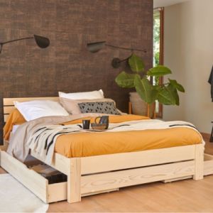 Taie d'oreiller percale bio Elise CAMIF Ocre 65 x 65 cm