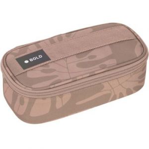 Lässig BOLD Pochette à crayons École/School Spacy Pencil Case Bold Leaves caramel
