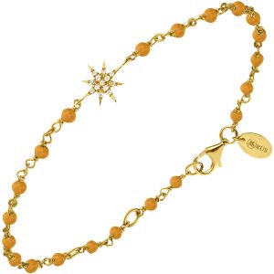 Bracelet Argent Doré Étoile Zirconium Blanc Et Pierres ?il De Tigre