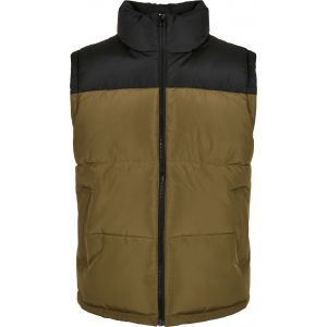 Urban classics Block Puffer, taille L, homme, noir olive