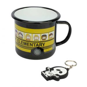 Personnages officiels de South Park Mug émail noir et cayring en caoutchouc - Boîte