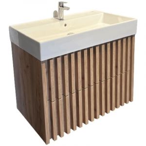 Meuble de salle de bain avec lavabo sat Delano 80x56x46 cm ch&ecirc;ne mat (DELANO80ZDSAT) - Swiss Aqua Technologies