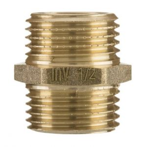 Image de Invena 1/2 'x 1/2' pouce union tuyau de connexion fil du mamelon menuisier raccord en laiton BSP mâle