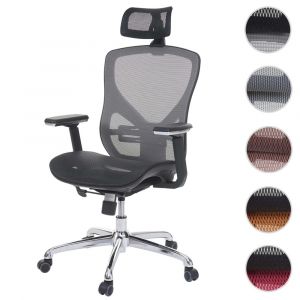 Mendler Chaise de bureau HWC-A61 chaise pivotante, fonction glisse, tissu ISO9001 ~ noir/gris