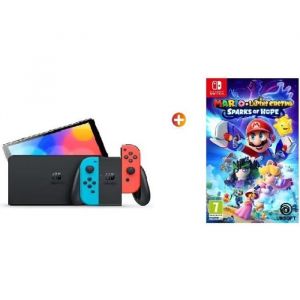 Nintendo Switch Oled Neon + Mario Et The Lapins Cretins Sparks Of Hope
