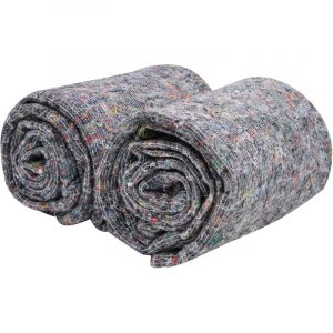REDLACK - Lot de 2 Couvertures de D&eacute;m&eacute;nagement 150x200 cm &ndash; Protection Meubles Transport Stockage travaux &ndash; Textile Recycl&eacute; 350g/m&sup2; Gris