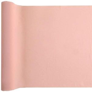 Ruedelafete Chemin de table en tissu Crêpe 3m, Rose poudré