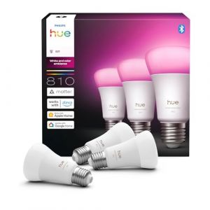 Philips Hue White & Colour Ambiance A60 &ndash; Ampoules connect&eacute;es E27 810 lm (Pack 3)