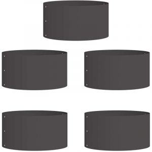 VidaXL Pots de jardin 5 pcs Noir 40 x 40 x 20 cm Acier