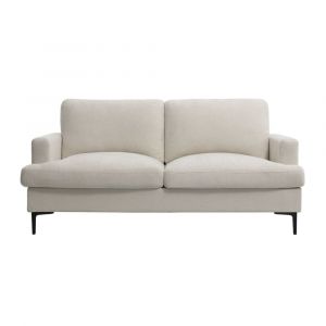 Loungitude Canap&eacute; droit TALMA 3 places en tissu beige pieds m&eacute;tal