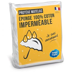 Sweet Night Sweetnight - Protège Matelas bébé 70x140 cm | Bouclette en Coton | Alèse Imperméable et Absorbante | Respirant et Silencieux
