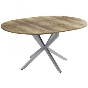 Table de salle à manger Loyd, Chêne rustique/gris, 120x76.5cm extensible Vicco