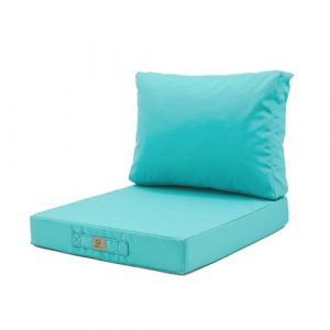 Coussins pour salon de jardin déhoussable 60x70cm Bleu caraïbes