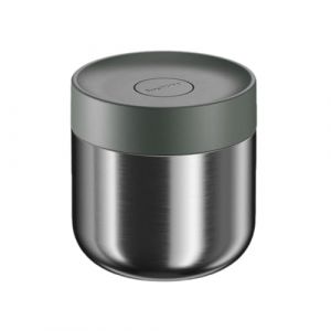 Berghoff Home Bo&icirc;te alimentaire isotherme Nommie 035 L acier inoxydable double paroi &eacute;tanche garde chaud froid 6 h kaki argent