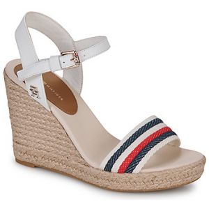 Tommy Hilfiger Espadrilles compens&eacute;es avec bride sur le devant aux de la marque Blanc - Taille 39