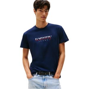 Tommy Jeans T-Shirt Manches Courtes Homme Tee Regular Fit, Bleu (Dark Night Navy), M