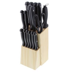 PRADEL EXCELLENCE Bloc en bois 17 pièces MACAO noir, gris et beige