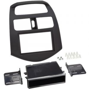 Acv Adaptateur de façade 2-din pour avec vide poche chevrolet spark 2012 > noir