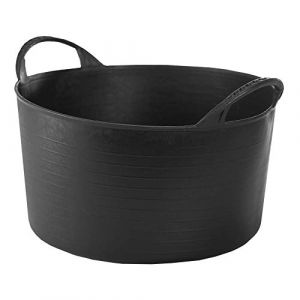 RED HOG Conteneur Seau Panier Flexible Multifonctionnel, pour Maison, Écurie, Jardin, Garage, Animal, Stockage, Transport, Lavage, Alimentation, Lavage, Capacité de Levage Jusqu'à 120kg, 14L Noir