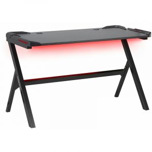 Beliani Bureau gamer éclairage LED 120 x 60 cm noir DANVERS