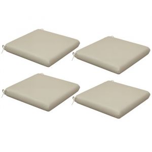 Outsunny Coussins de chaise - lot de 4 - 47 x 47 cm - rembourrage &eacute;pais - r&eacute;sistant &agrave; la d&eacute;coloration - beige