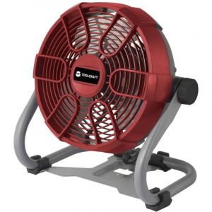 Toolcraft TAWB-200 Ventilateur sans fil 26 w (ø x h) 275 mm x 350 mm rouge, gris, noir témoin de contrôle led, fonction