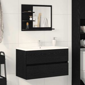 VidaXL Miroir de salle de bain chêne noir 60x10,5x45cm bois ingénierie