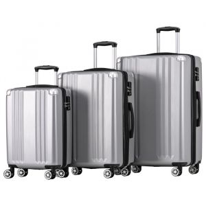 Oem Set de Valise - Rigide en ABS - 4 Roulettes - Serrure TSA - Gris