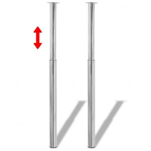 VidaXL Pieds de table télescopique 2 pcs Chrome 710 mm - 1100 mm