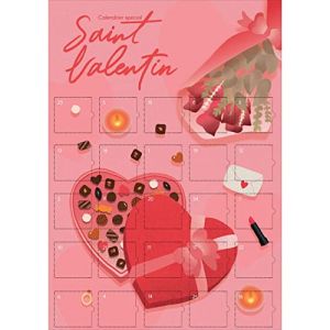 Calendrier Évènement - Calendrier couple Saint-Valentin 25 défis carte rose A3