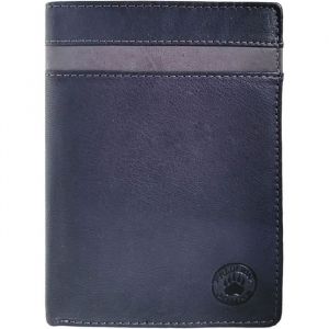 GRAND PORTEFEUILLE CUIR - PORTEFEUILLE GRANDE TAILLE - PORTEFEUILLE CARTE GRISE - PORTEFEUILLE CUIR BLEU/GRIS