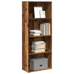VidaXL Biblioth&egrave;que vieux bois 60x30x152 cm bois d'ing&eacute;nierie, &eacute;tag&egrave;re, &eacute;tag&egrave;re &agrave; livres, support de livre, armoire de rangement, &eacute;tag&egrave;re de rangement