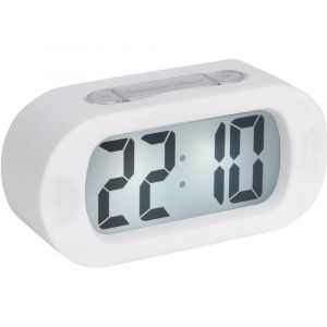 Image de Present time KA5753WH Réveil numérique LCD rétro-éclairé Gummy ABS caoutchouté Blanc H7 x 5 x 14 cm