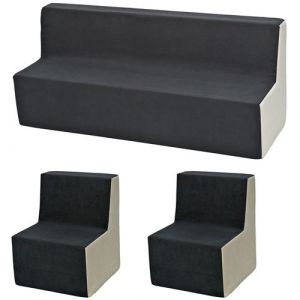 Image de Ensemble de meubles chambre enfant: 2xfauteuil+canapé gris-beige