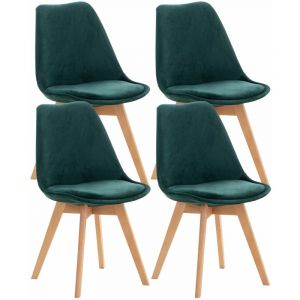 CLP Set de 4 Chaise - LinCHAVORNAY Velours(Vert)