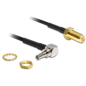 Delock 88465 - Rallonge d'antenne WiFi 20 cm m&acirc;le CRC-9 / connecteur femelle RP-SMA