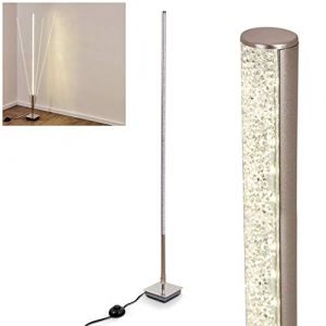 Image de Hofstein Lampadaire Strip en métal, nickel mat, luminaire LED pour salon, bureau, chambre - Cette lampe peut s'incliner.