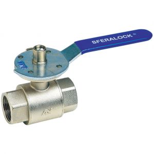 sferaco Vanne d'arrêt F/F 3/8"" (12/17) Sferalock cadenassable Poignée plate bleue