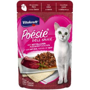 Vitakraft Sachet Deli Sauce Avec Morceaux De Cur Naturels 85 Gr