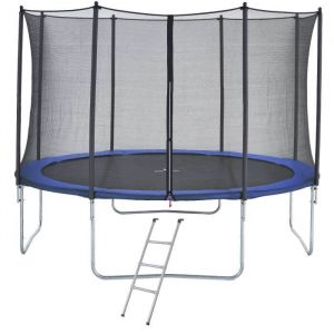 Trampoline 430 cm Bleu + &eacute;c lle