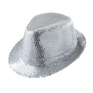 WIDMANN MILANO PARTY FASHION - Chapeau Fedora, chapeau avec paillettes, couvre-chef, carnaval