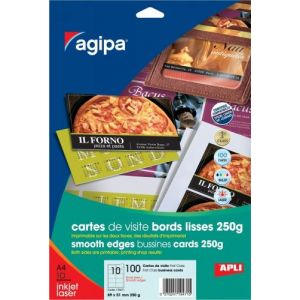 APLI 100 Cartes de visite - AGIPA - 89x51mm - 250g - Blanc