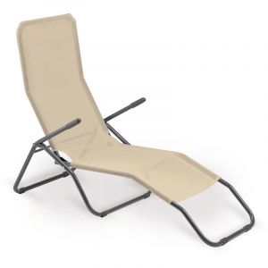 Garden S1621010, Friend Chaise Longue en Acier et textilène 450 g/m² Couleur Beige